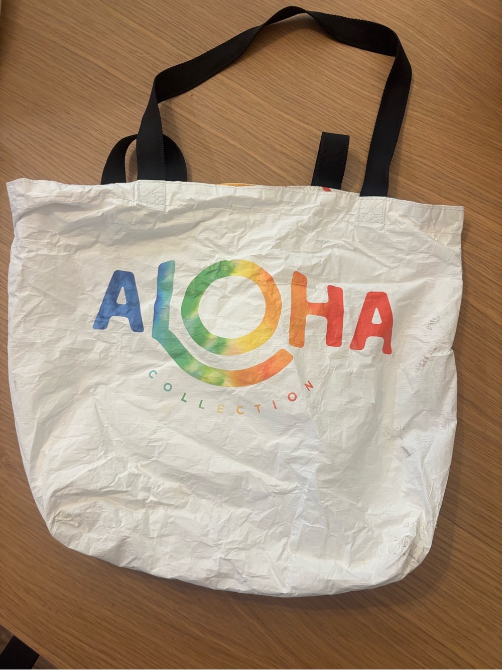 ALOHA Collection White Tote with Rainbow Logo